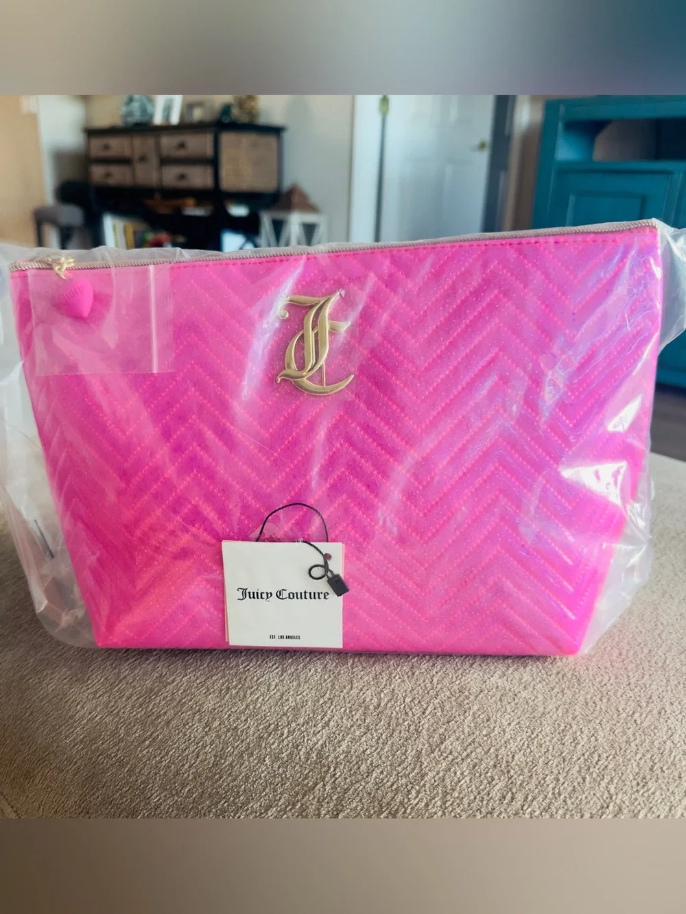Juicy Couture Glitter Pink Cosmetic/Travel Pouch